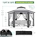 Klysiora 13'x13' Pop Up Gazebo Hexagonal Outdoor Canopy Tent with Mosquito Netting Dual Vent Roof Awning Waterproof, UV Resistant Height Adjustable for Backyard, Patio, Deck, Lawn Parties - Gray