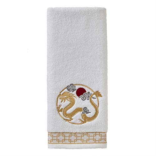 Skl Home Vern Yip Zodiac Dragon Hand Towel Set, White #TOP3