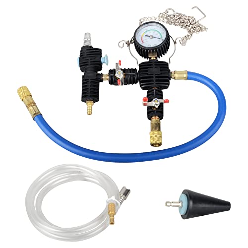 Image of DAYUAN Radiator Cooling System Vacuum Purge Coolant Refill Tool Kit | Professional Radiator Adapter, Fast Coolant Refill, Eliminates Air Pockets, Fits Most Cars SUVs Vans & Trucks, Blue Case