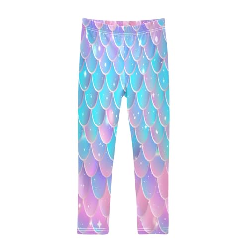 Bolaz Toddler Girls Leggings Printed Yoga Pants Leggings Fish Scales Super Romantic for Kids