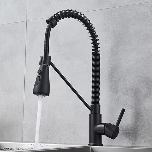 Mitigeur d'eau de cuisine haut de gamme noir au design architectural moderne