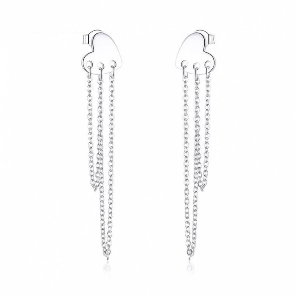 Boucles d'oreilles cœur en longue chaîne : le cadeau parfait pour elle - 5