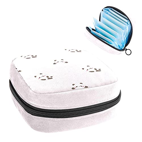 Women Sanitary Napkins Pads Handbag Ladies Menstrual Cup Pouch Girls Portable Tampon Storage Bag Panda Period Pouch with Zipper
