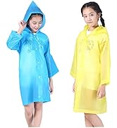 Luckyiren Thicker Reusable Raincoat Rain Poncho Jacket Slicker for Children Boy Girl Kids