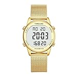 Women's Step Counter Pedometer Watch with Stainless Steel Bracelet, Stylish Design, No App, No Charging Needed for Step, Calorie, Distance, Alarm, Countdown Timer，TU-2401