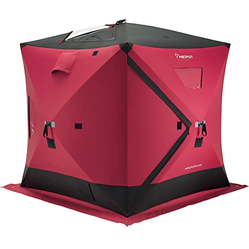 Piscifun Ice Fishing Shelter, Portable 3-4 Person Pop-Up Ice Fishing Tent, Waterproof Ice Fishing Shanty With Detachable Windows And Carry Bag For Winter Ice Fishing #TOP29