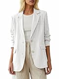 Mina Self Linen Blazer Jackets for Women Oversized 2026 Spring Beige Womens Blazers Summer Lightweight Short Sleeve Business Casual Work Professional Trendy Fashion Dressy Clothes Women's Jacket