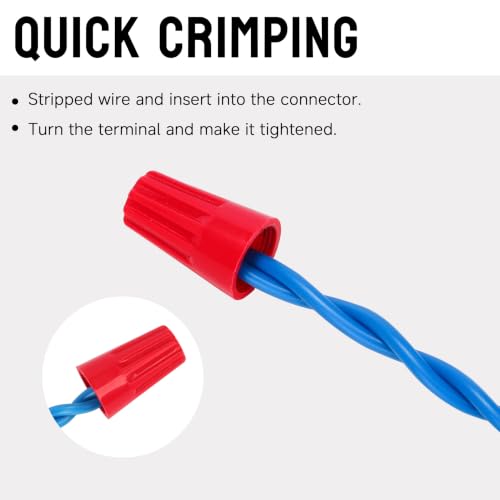 Image of 1000PCS Wire Nut Connector - AWG 24-16 Gray - Insulated Insert Twist Electrical Wire Terminal with Spring, Portable Wire Caps for Quick Connection