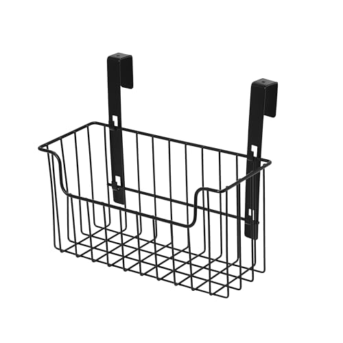 Household Essentials Over‑the‑Door Cut‑Out Metal Basket, Black