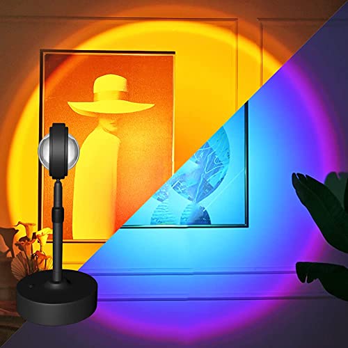 Cobbe Sunset Lamp Sunset Projection Lamp Lights Sunlight Lamp Rainbow Light Sunset Light Romantic Atmosphere Light,180 Degree Rotation Usb Charging Night Light #TOP7