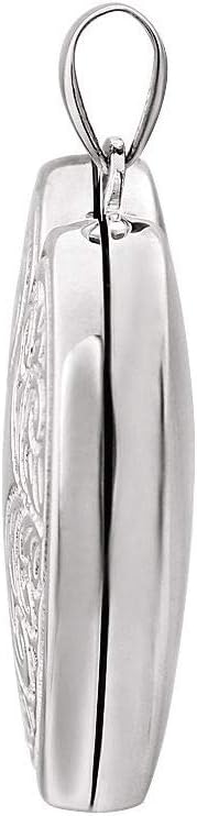 Sonia Jewels Solid 14k White Gold Heart Locket Pendant Charm Holds Pictures (26mm x 21mm) - Image 2