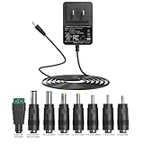 6V DC Power Adapter Charger 6V Power Supply Universal AC Adapter Power Cord with 8 Interchangeable DC Plug for 100mA 300mA 400mA 500mA 600mA 700mA 800mA 900mA 1000mA 1500mA 2000mA Equipment (DC6V-2A)
