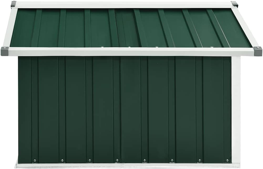 vidaXL Garden Shed Green Galvanized Steel Durable Garden Shed