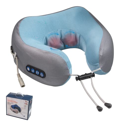 Eezee Neck Pillow Massager Travel Neck Pillow Massager With Heat Cervical Support Neck Pillow Airplane Office Driving, 9.5X10.2X3.9 #TOP5