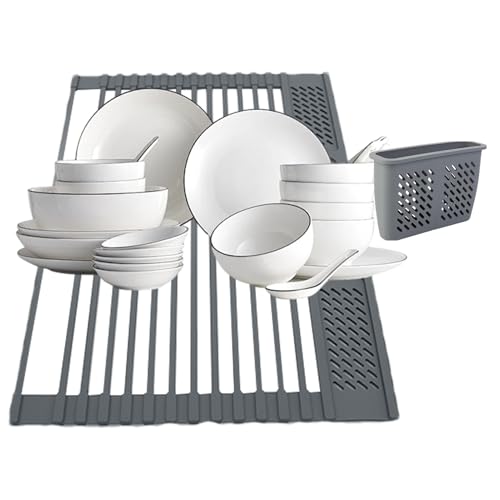 Égouttoir à vaisselle sur évier enroulable et pliable en inox 16.7x12 - 2
