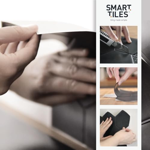 Miniatura 4 de SMART TILES Protector contra salpicaduras para despegar y pegar, 5 hojas de 10.61 x 9.56 pulgadas, adhesivo 3D para cocina, baño, azulejos de pared