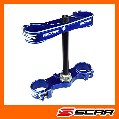Té de fourche SCAR en aluminium anodisé bleu pour KTM 85SX offset 16mm