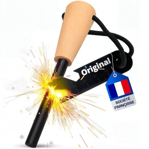 Pierre A Feu (20 000 Utilisations) - Randonnée Accessoires - Kit De Survie Multifonction - Grattoir Multi-Outils - Haute Qualité - Accessoire Camping,...