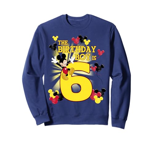 Sweatshirt Mickey 6th Birthday Boy : idée cadeau Disney pour garçon de 6 ans