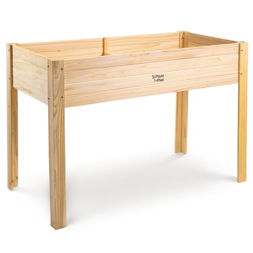 Wooden Raised Garden Bed with Legs for Outdoor // 48Ã—24Ã—33in Elevated Planter Box for Vegetables, Flowers // Large Wood Raised Beds for Backyard Patio Gardening