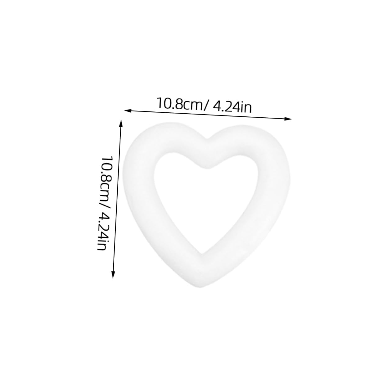 Amosfun polystyrene Wreath Sheets Rings Foam -24pcs Hollow Love Heart Foam DIY Craft- Foam Heart Model Ornament for- Valentines Day (11cm Hollow Heart)