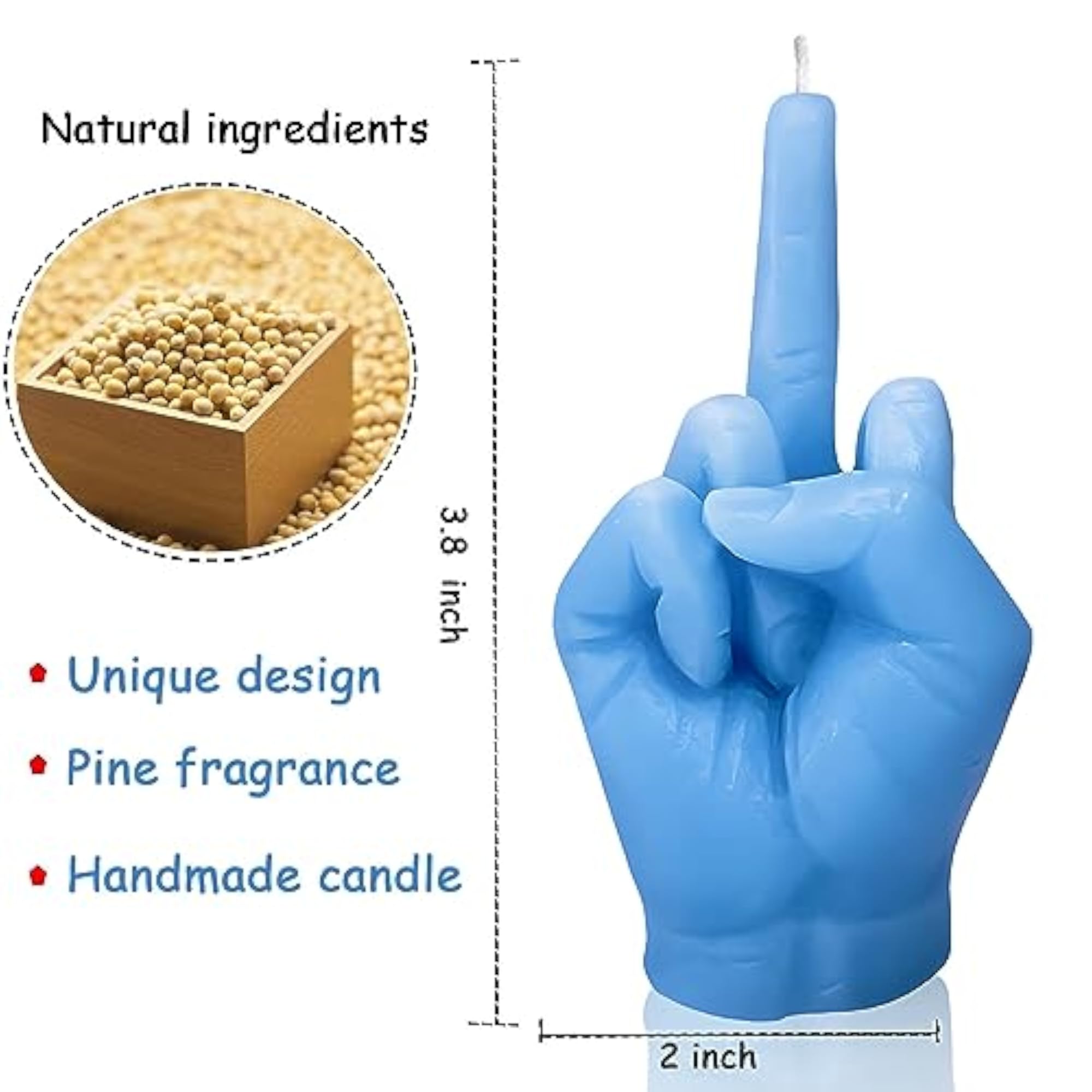 Middle Finger Scented Candle, Pine Fragrance Decor