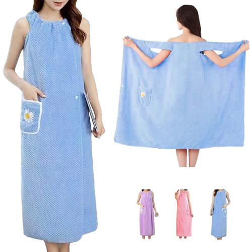 LaresDay Mode Mit Taschen Damen Bademantel Sauna, Strand, Schwimmbad und Wellness, weichem, saugfähigem – Badehandtuch, Saunatuch und Duschtuc...