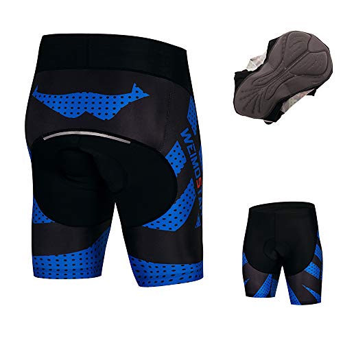 Shorts de ciclismo masculino Coolmax 4D acolchoado com gel à prova de choque reflexivo seguro à noit