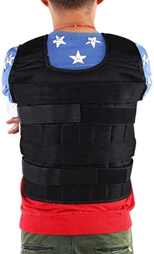 Weighted Vest 50kg, Oxford Cloth Breathable Weighted Vest Training Vest for Men Women Running Fitness Exercise Resistance Strength Bootcamp Training (Steel Plate or Sand not included)