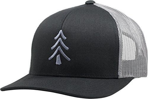 Image of LINDO Trucker Hat [ Pine Tree Design ] for Men and Women: Mid Profile Cap with Breathable Mesh Back and Adjustable Snap