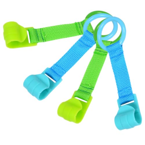 Kisangel 4pcs Baby Cot Pull up Rings Toddler Stand Ring Handle Safe Plastic Fabric Baby Walking Assistant