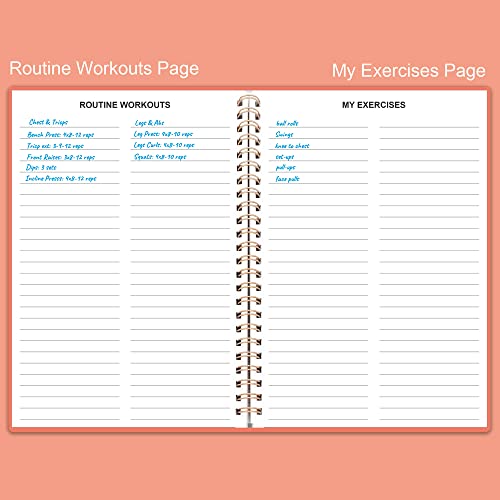 Workout Log For Women & Men - A5 Fitness Planner/Journal To Track Weight Loss, Workout Journal For Gym, Bodybuilding Progress - Daily Health & Wellness Tracker, Pink #TOP4