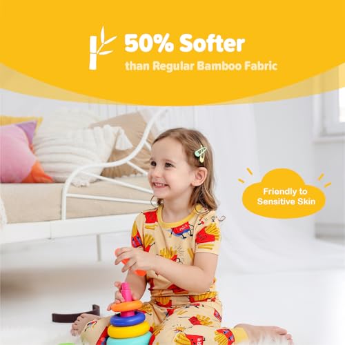 Image of Kids 2-Piece So Soft Playtime Set-Lightweight Viscose from Bamboo Short Sleeve Top&Leggings for Toddler Boy & Girls