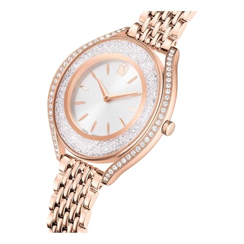 Swarovski Zegarek Crystalline aura, Swiss Made, Metalowa bransoleta, W odcieniu różowego złota, Powłoka w odcieniu różowego złota