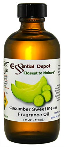 Cucumber Sweet Melon Fragrance Oil - 4 oz - Supplied in 4 oz. Amber Glass Bottle with Black Phenolic Cone Lined and Safety Sealed Cap
