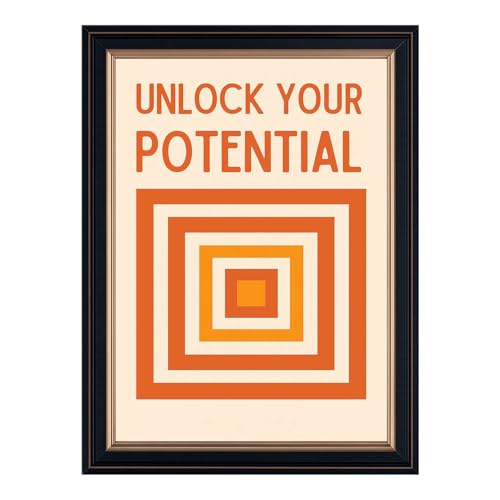 Framed Unlock Your Potential Poster Canvas Print Art Modern Wall
