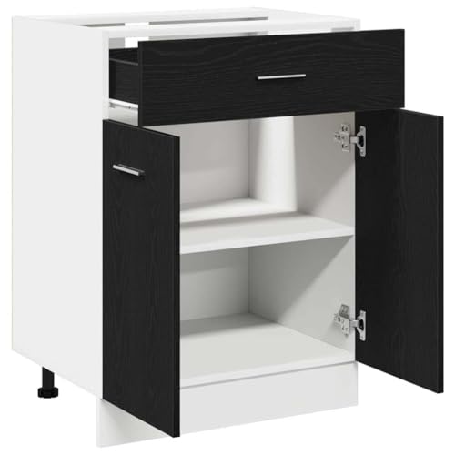 Miniatura 8 de Vidaxl Mueble Colgante Con Cajón Roble Negro 60 X 46 X 81,5 Cm, Amplio Espacio, Muebles De Cocina Modernos, Utilidad Duradera, Diseño Rectangular, Soluciones Inteligentes Para Organización