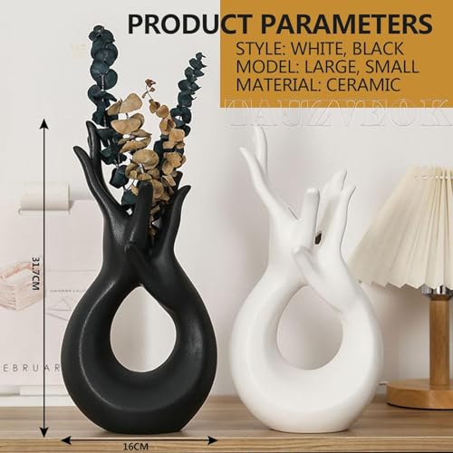 Vases en céramique moderne blanc abstrait fleur d'intérieur - 4