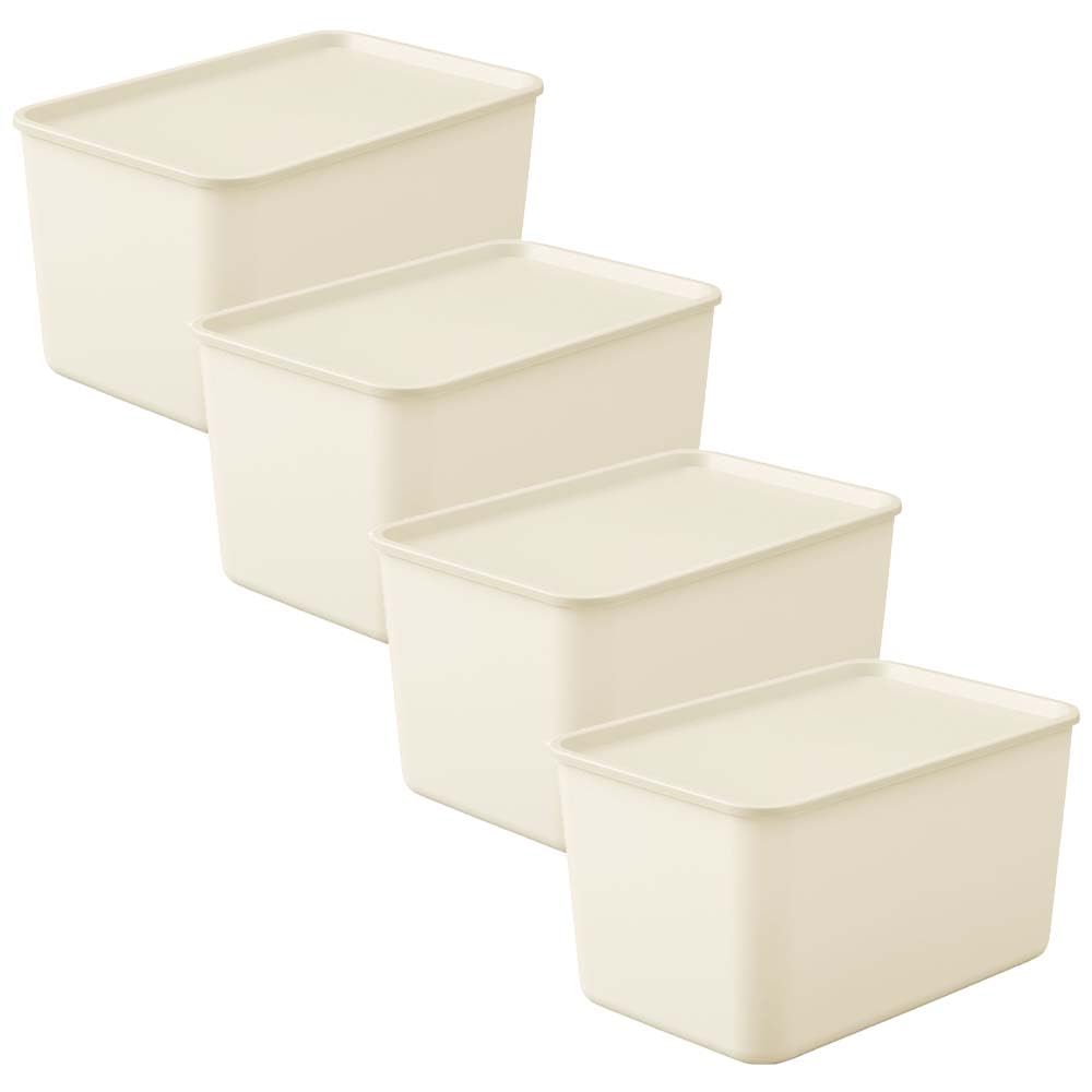 Amazon｜【4個セット】アイリスオーヤマ フタ付き積み重ねBOX 幅