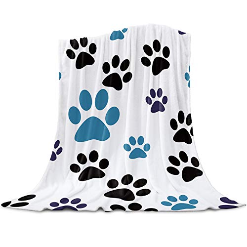 毛布 シングル ブランケット ぶらんけっと 犬 猫 足跡 かわいい おしゃれ 夏用 エアコン対策 吸湿発熱 マイクロファイバー 冬用敷き毛布 フランネル 柔らかい ひざ掛け お昼寝ケット 掛け毛布 洗える もうふ フリース 軽量 薄手 100x150cm