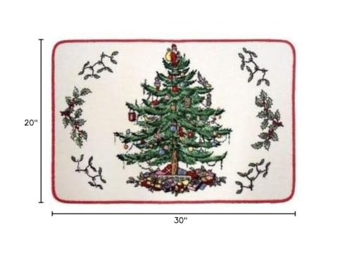 Spode-Bath-Mat-Cotton-Bath-Rug-Holiday-Bathroom-Decor-Christmas-Tree-Collection-20-x-30 Spode Bath Mat Cotton Bath Rug Holiday Bathroom Decor Christmas Tree Collection 20 x 30