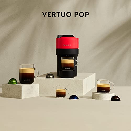 Krups Nespresso VERTUO Pop XN9205 - Cafetera de cápsulas, máquina de café expreso, 4 tamaños tazas, tecnología Centrifusion, 35 % plástico reciclado, Color Rojo - imagen 7