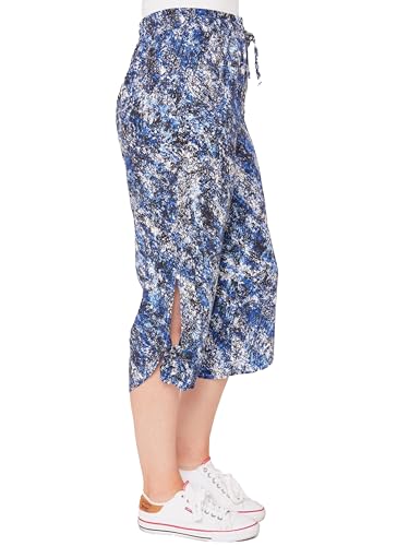 Women's Elastic Waist Capri Side Keyhole With Tie Hem2