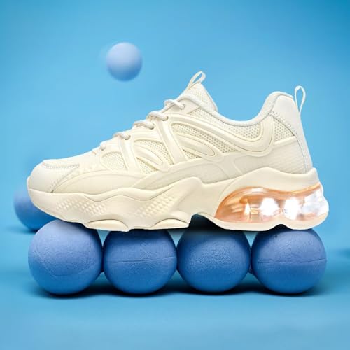 Image of Womens Walking Running Shoes Air Cushion Tennis Sneakers Fashion Breathable Basketball Sport Gym Fitness Cross Trainers