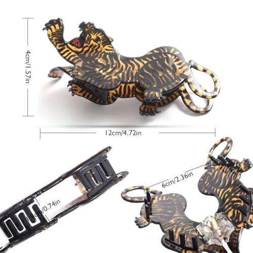 Tiger Claw Clip,Tiger Shape Animal Hair Clip,Animal Shape Hair Clips for women,Cute Funny Animal Hair Claw Clip for Girls,Farm Country Hair Accessories Gift Animal Barrettes Small Claw Barrettes