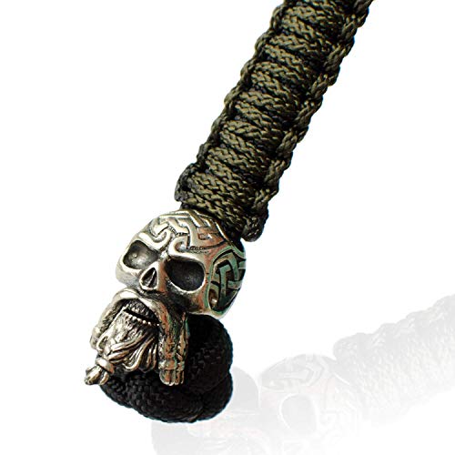 Handmade Paracord Lanyard Keychain - Celtic Skull - Custom Edc Lanyards For Knife - Unique Paracord Keychains For Men - 5 Inch #TOP2