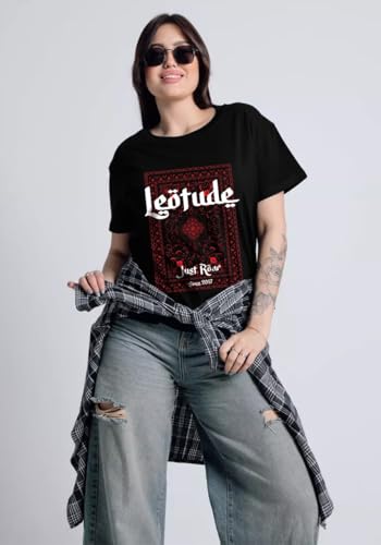 Image of LEOTUDE Women's Short Sleeve with Round Neck, Oversized Longline Drop
