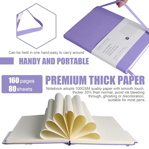 Lined-Journal-Notebook-Mauve-160-Pages-Medium-57-inches-x-8-inches-100-gsm-Thick-Paper-Hardcover