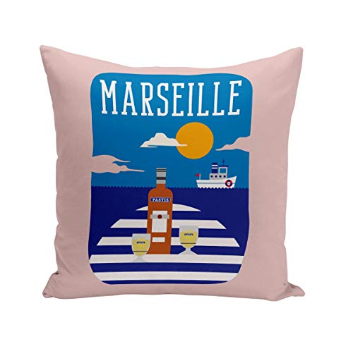 Fabulous Coussin 40x40 cm Marseille Pastis Port Ville France Soleil Voyage