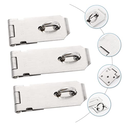 Image of DOITOOL 3pcs Thickened Stainless Steel Padlock Hasps Door Clasp Hasp Lock for Installation and Easy to Install for Cabinet and Security Doors